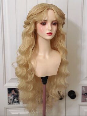 Golden Blonde Maiden Inspired Hardfront Wig